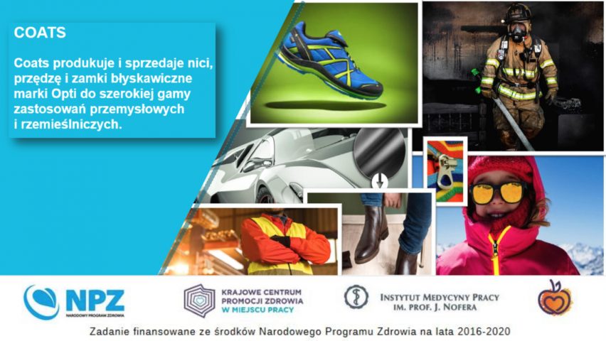 Coats Polska, Journey to&nbsp;zero week 2019 &#8211; prezentacja działań prozdrowotnych  firmy Coats Polska