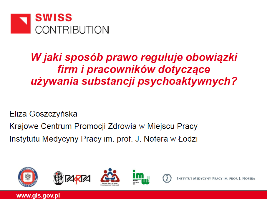 , W&nbsp;jaki sposób prawo reguluje obowiązki firm i&nbsp;pracowników dotyczące używania substancji psychoaktywnych, Eliza Goszczyńska
