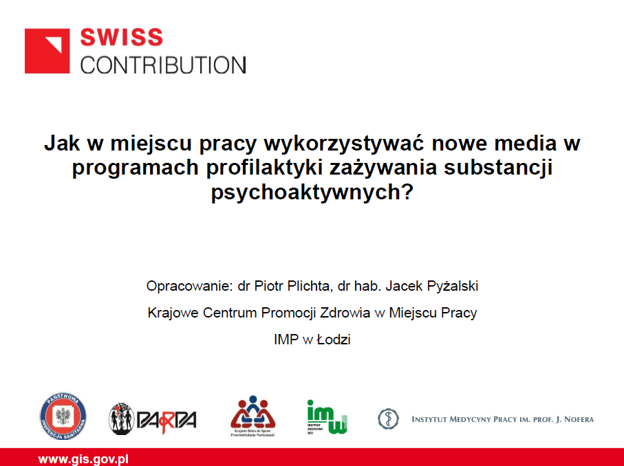 , Jak w&nbsp;miejscu pracy wykorzystywać nowe media w&nbsp;programach profilaktyki zażywania substancji psychoaktywnych?, Piotr Plichta, Jacek Pyżalski